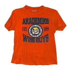 Vintage Akademiks Wise Guys Shirt Mens L Orange Hip Hop Rap Graphic 90s Y2K RARE